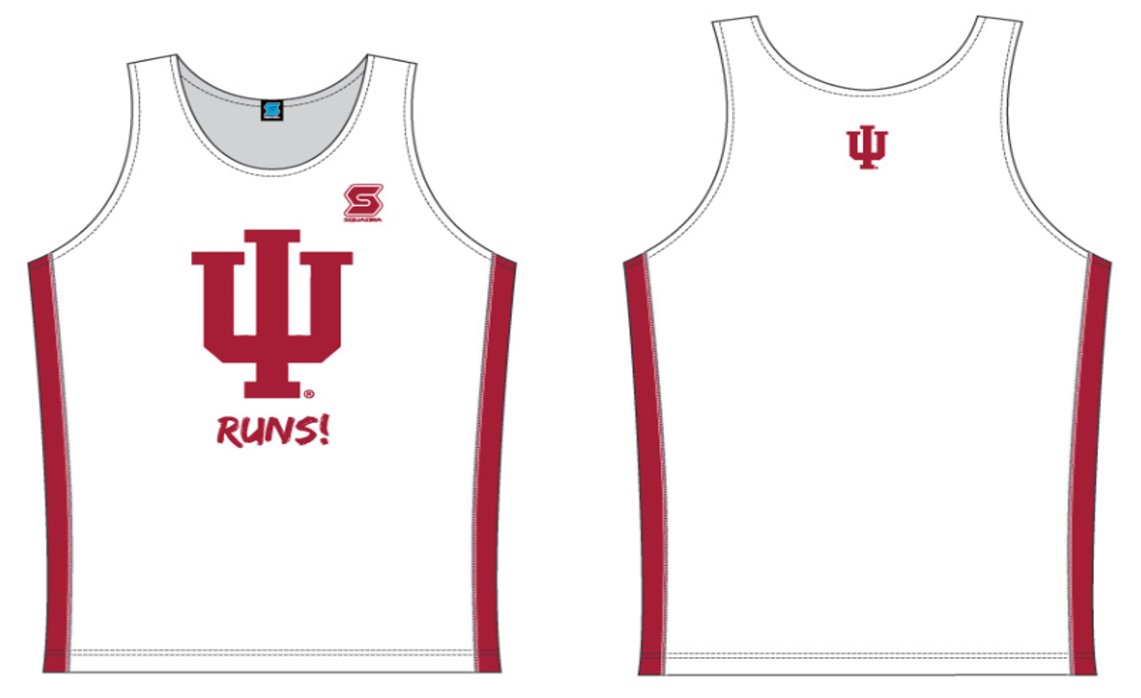 IU Runs singlet in White - men's and women's available (CLOSEOUT)
