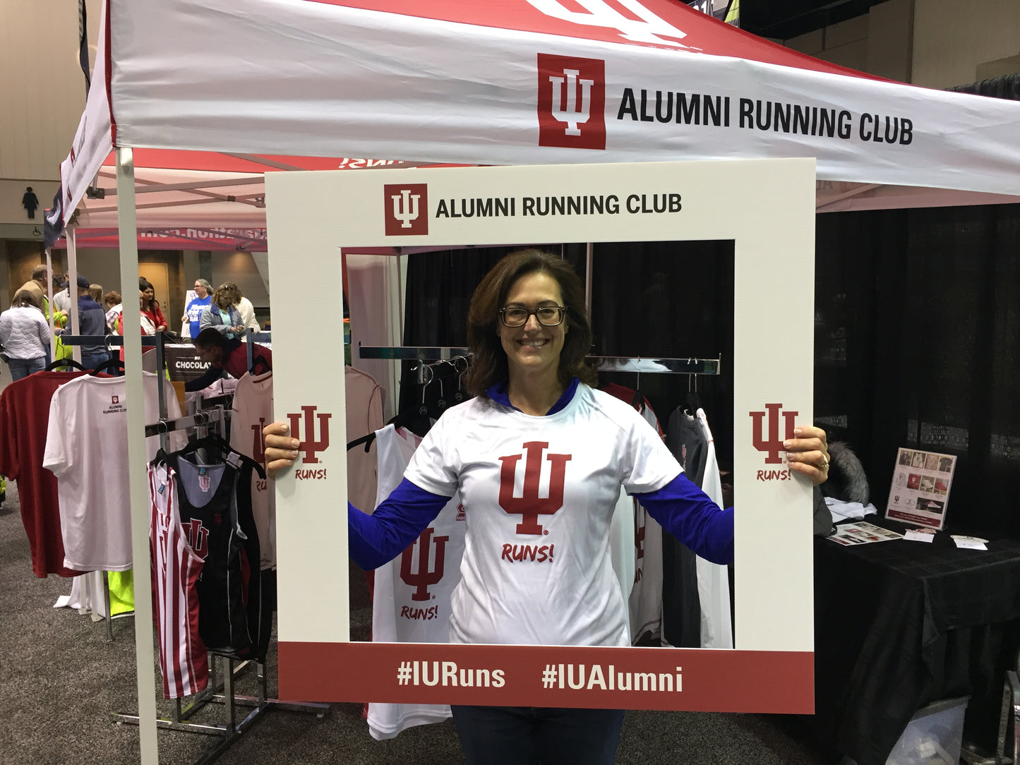 IU Runs Short Sleeve Tech in White - men's and women's (CLOSEOUT)